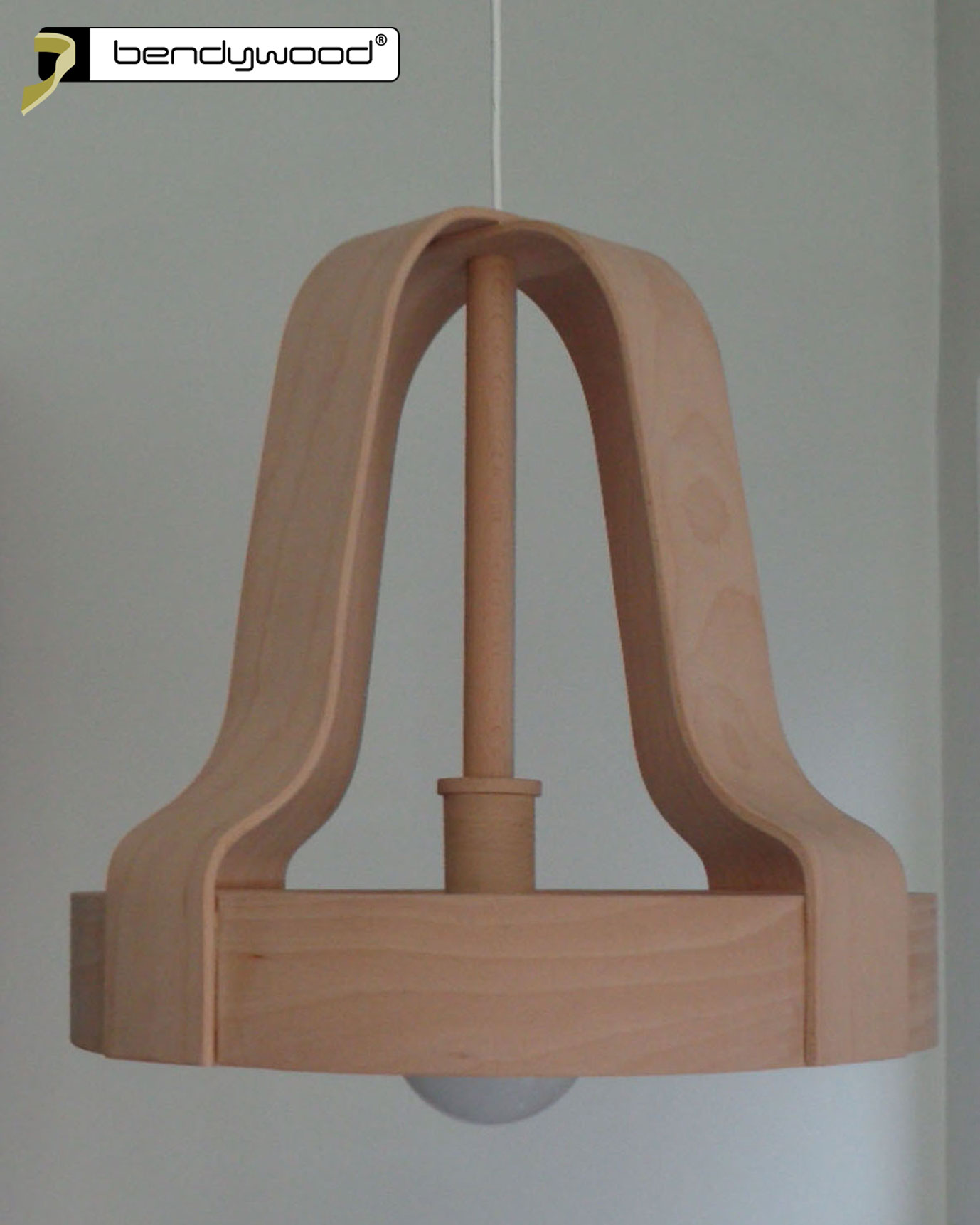 Lámpara colgante en madera maciza curvable Bendywood®