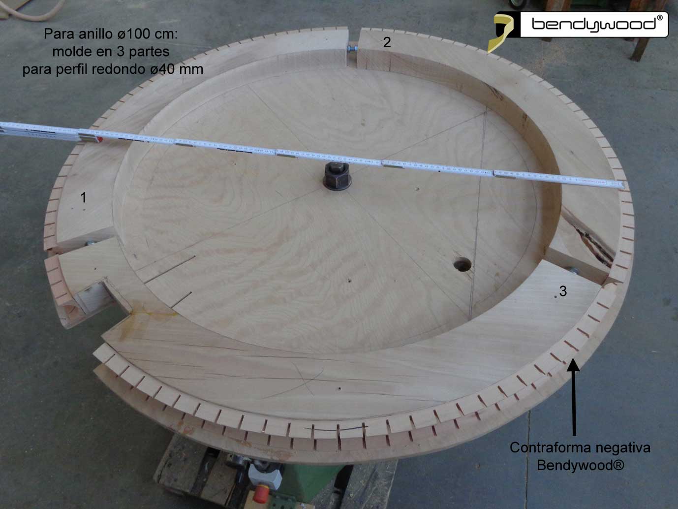 Molde para anillo 100 cm - Candelabro en Bendywood®