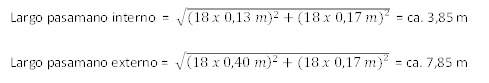 Ejemplo fórmula para el cálculo del largo de pasamanos para escaleras de caracol